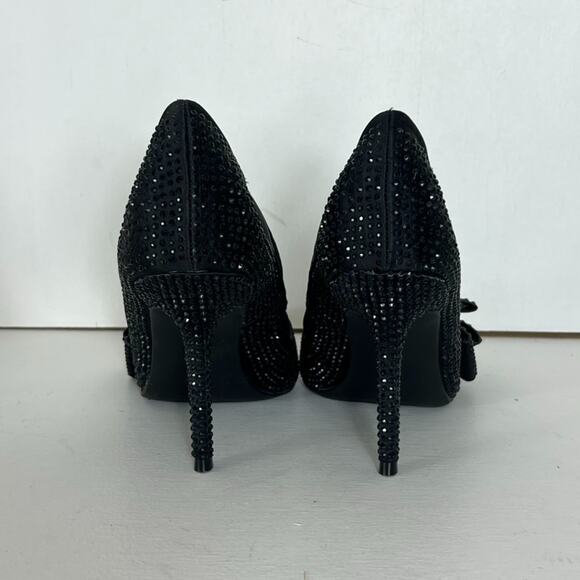 Jessica Simpson Heels Women's Size 8M Black Raynne Sequin Pump Bow Accent - Picture 7 of 14